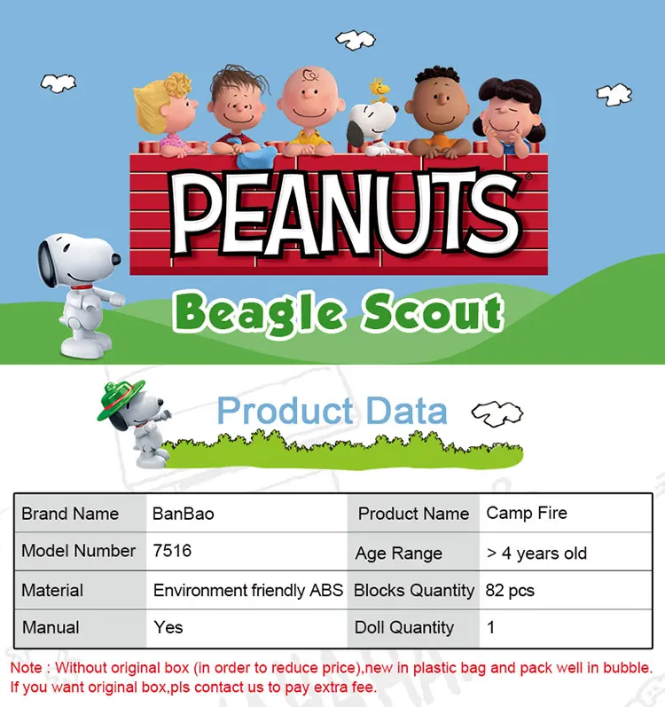 BanBao, горячая Snoopy, арахис, IP фигурка, пластиковые строительные блоки, игрушки для детей, обучающая модель, DIY Кирпичи, совместимый бренд