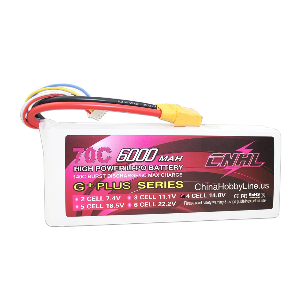 CNHL G + плюс 6000mAh 14 8 V 4S 70C Lipo Батарея для самолета вертолета Jet Edf Speedrun с XT90