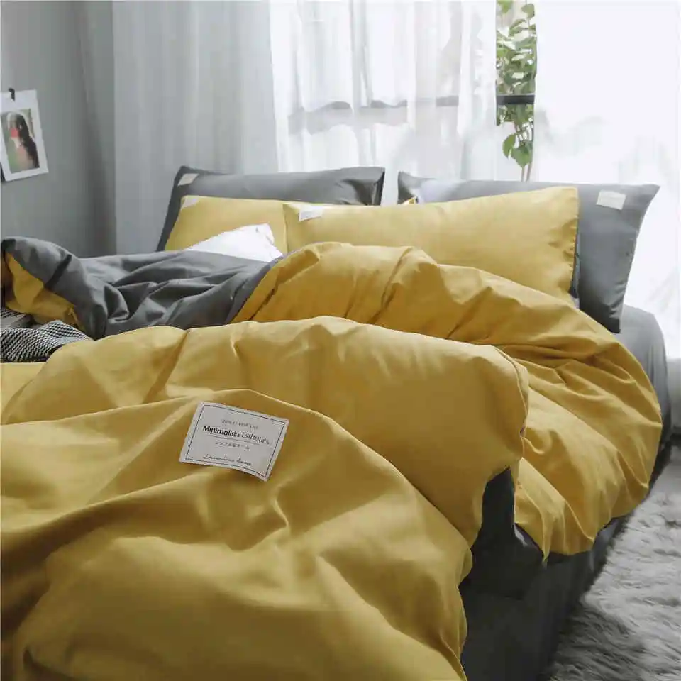 Liv Esthete A Yellow B Серый роскошный комплект постельного белья для дома мягкий