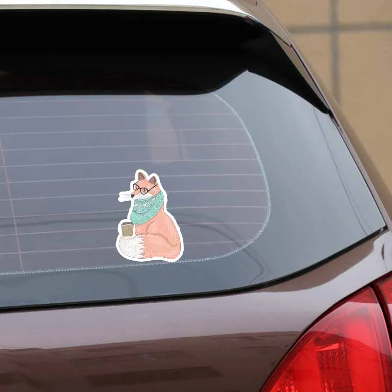 

YJZT 11CM*16CM Interesting Animal Fox Decal Car Decoration Car Sticker 5-1028