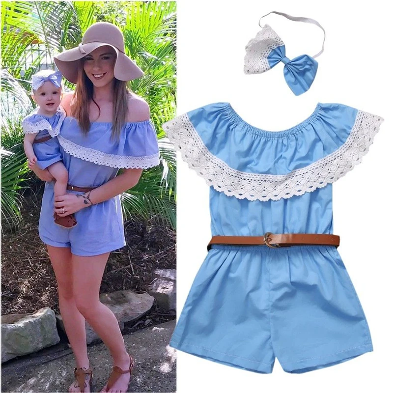 Семейный комплект для женщин и маленьких девочек Кружевное боди с сетчатми