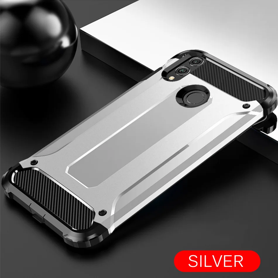 Silver Роскошный противоударный защитный чехол для Huawei Honor 10 9 Lite P Smart 8X 7C7A чехол для Huawei Y6 Y7 Prime мягкий чехол - Цвет: Silver