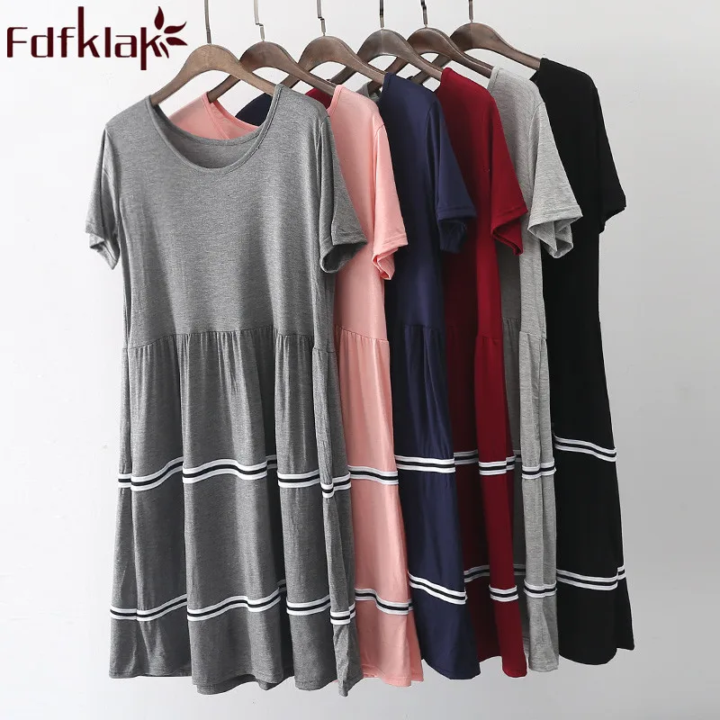 Платья для беременных с коротким рукавом летнее платье из модала свободное 6