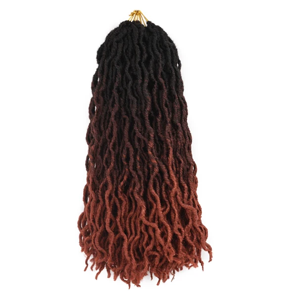 TOMO Ombre Faux Locs Curly вязанные крючком волосы для женщин 24 пряди блонд крючком косички богиня Locs 18 дюймов синтетические плетеные волосы - Цвет: Омбре