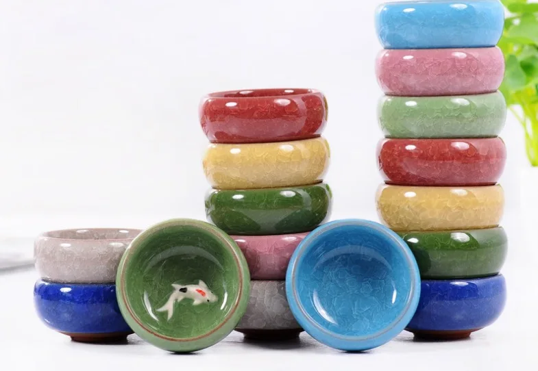 Фиолетовый кунг фу (6 шт.) Керамическая чайная чашка китайские зеленые чайные