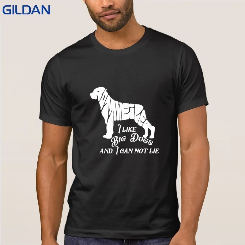 Трикотажные Ротвейлер я люблю большие собаки футболки оригинальные Camiseta