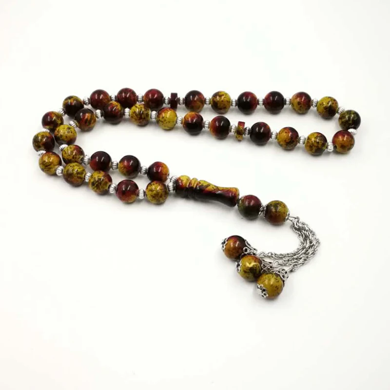 Печатные четки 33 дешевые молитвенные Бусы Tasbih мусульманские Мужские аксессуары