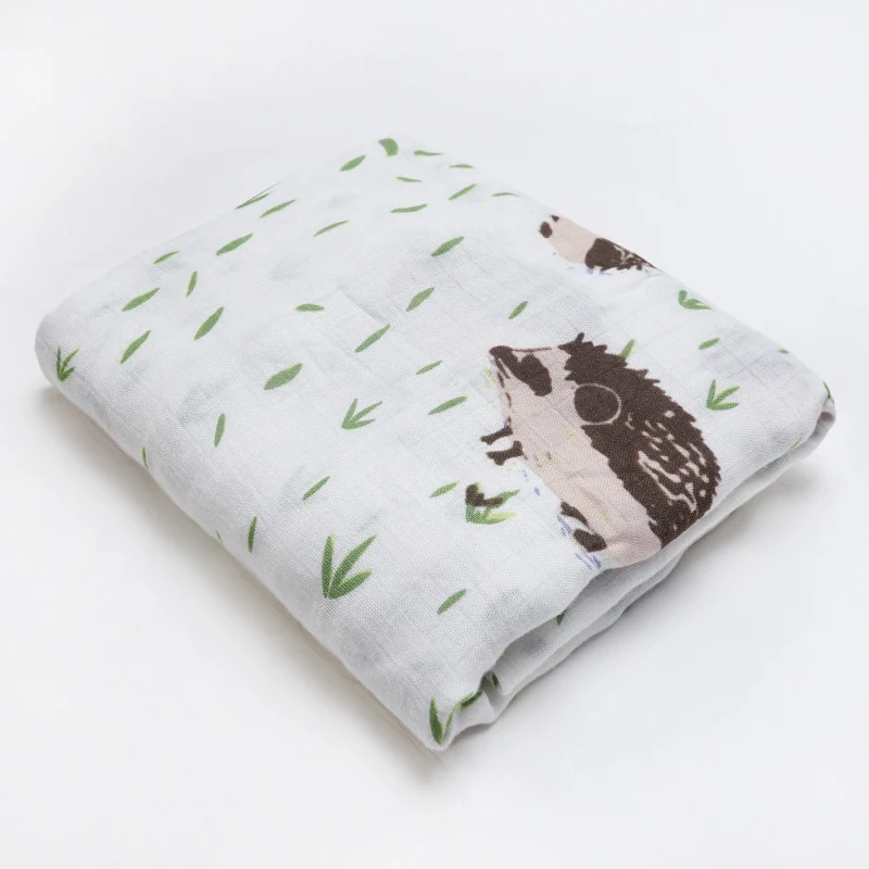 Hedgehog Muslinlife/ стиль; однотонное одеяло для новорожденных; детское одеяло для пеленания; одеяло из бамбукового хлопка; Прямая поставка - Цвет: Hedgehog