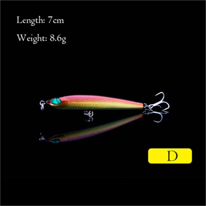 

Multi-color Artificial Simulation Hard Bait Casting Trolling Pencil Fishing Lure 7cm 8.6g Wobbler Bionic Coating Fishing Lure