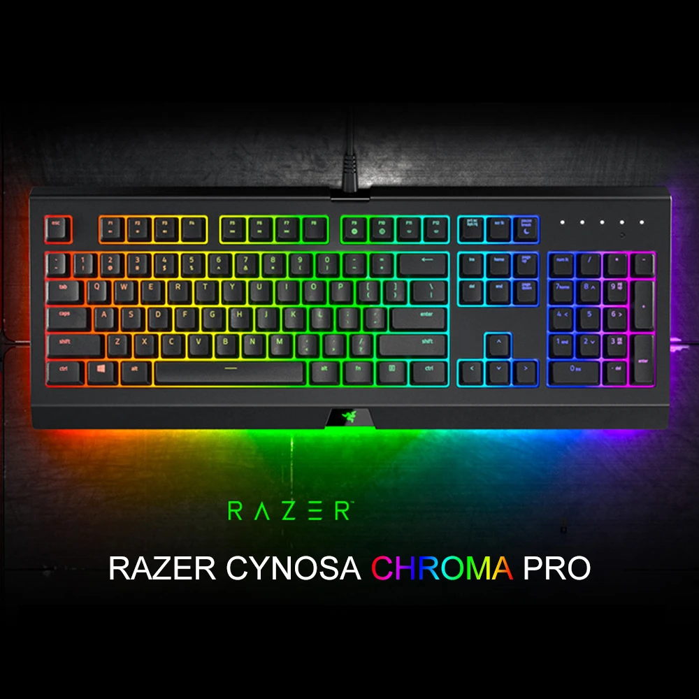 Игровая мембранная клавиатура razer Cynosa Chroma Pro, клавиатура с RGB подсветкой для игры, полностью программируемые клавиши, 104 клавиш, защита от проливания