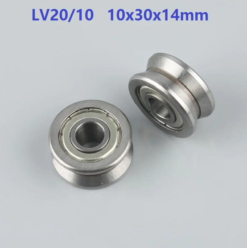 160pcs/lot LV20/10 10x30x14 mm V groove roller bearing roller wheel pulley bearing guide track 10*30*14mm
