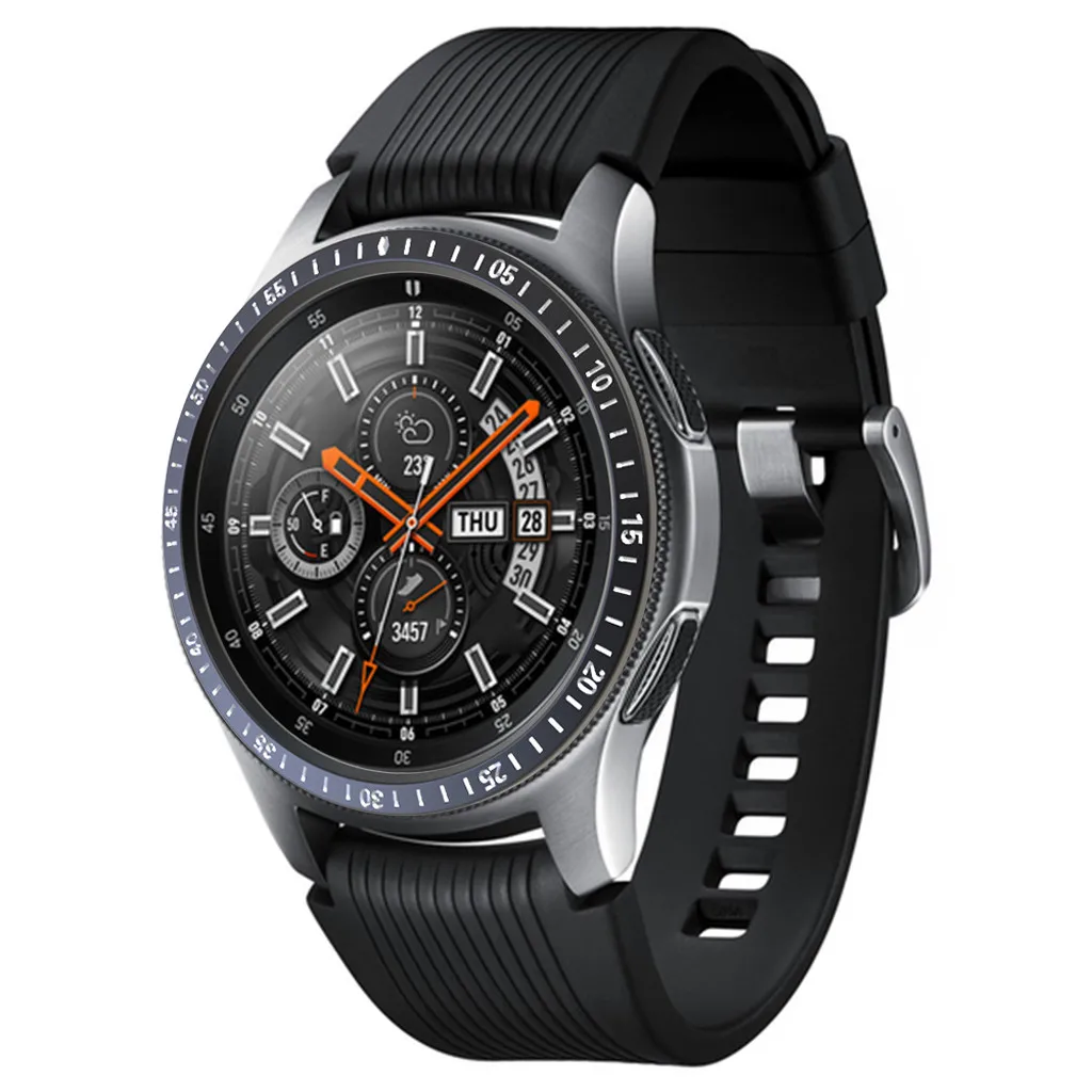 Модные украшения для часов, Аксессуары для samsung Galaxy Watch, 46 мм, ободок, кольцо, клейкая крышка, против царапин, металл, прочный