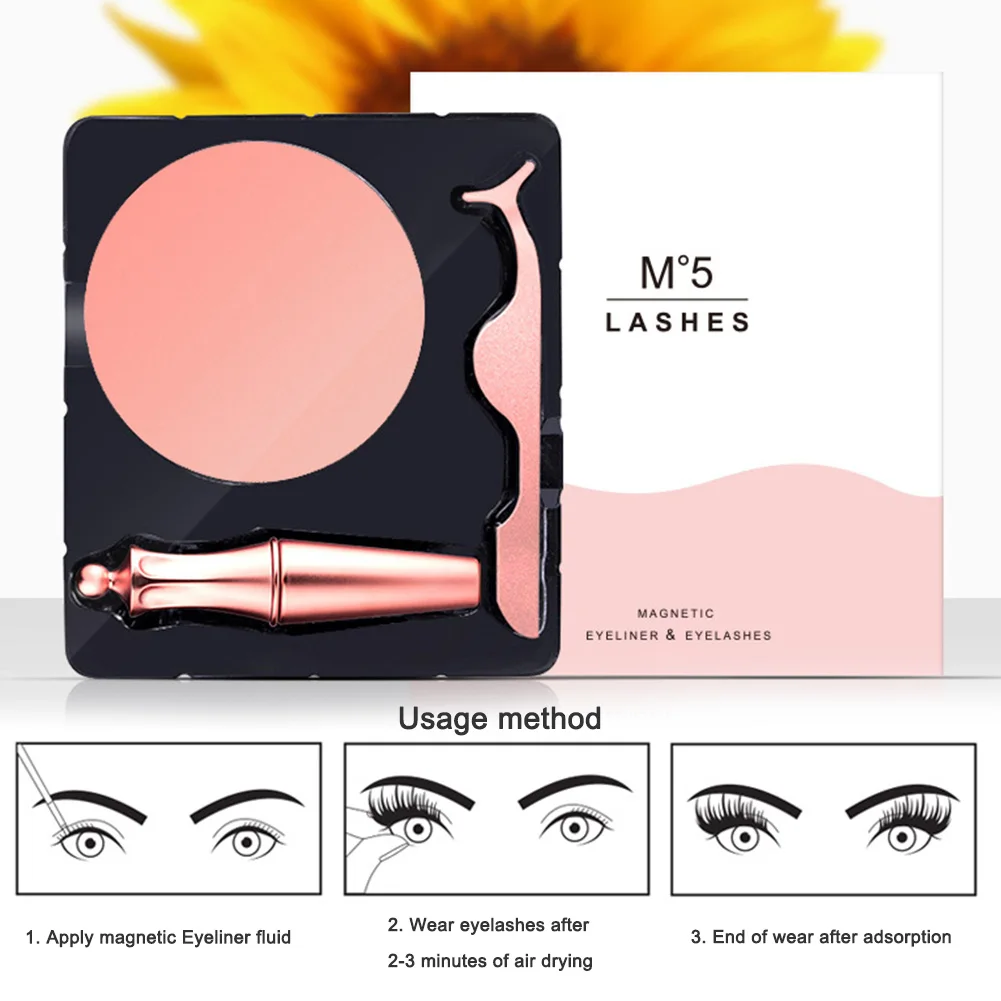 Жидкая подводка для глаз набор магнитных накладных ресниц и пинцетов