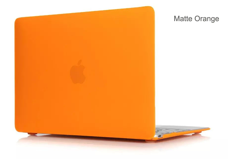 Прорезиненный кристалл/матовый Прочный чехол для ноутбука чехол для Macbook Pro 13 15 retina Air 11 13+ крышка клавиатуры с логотипом - Цвет: matte orange