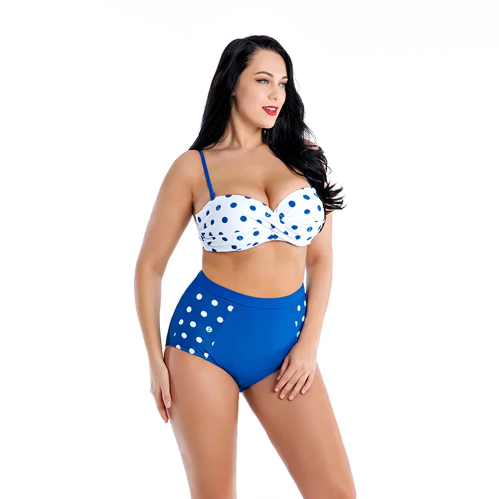 Купальник 2019 Новый Высокая талия бикини sexy dot Плюс размеры для женщин купальники