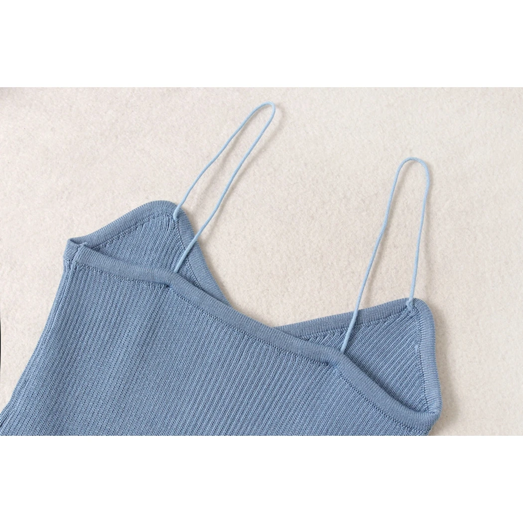 2019 Deep V-Neck Striped Camis Top Women Sexy Strappy Sleeveless Tops Knitted Vest Casual Tank Slim Fit tunique femme | Женская одежда