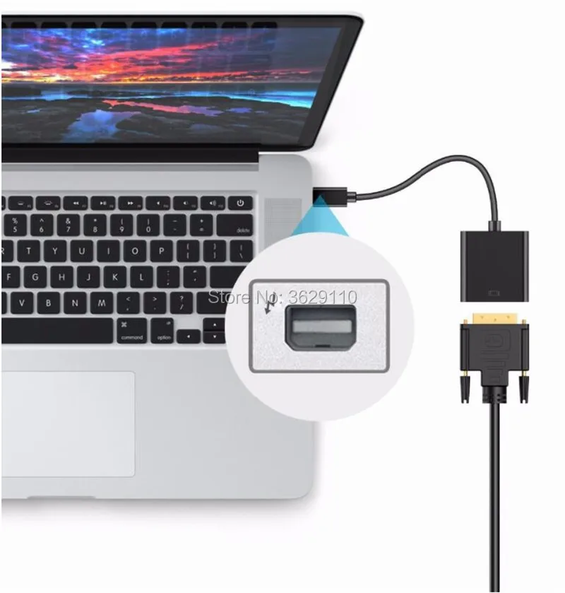 Кабель адаптер Thunderbolt Mini DispayPort DP DVI Папа мама конвертер 1080P для монитора проектора
