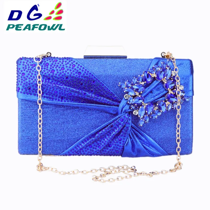 DG Peafowl новинка модная Наплечная Сумка с бриллиантами для вечеринки синие золотые