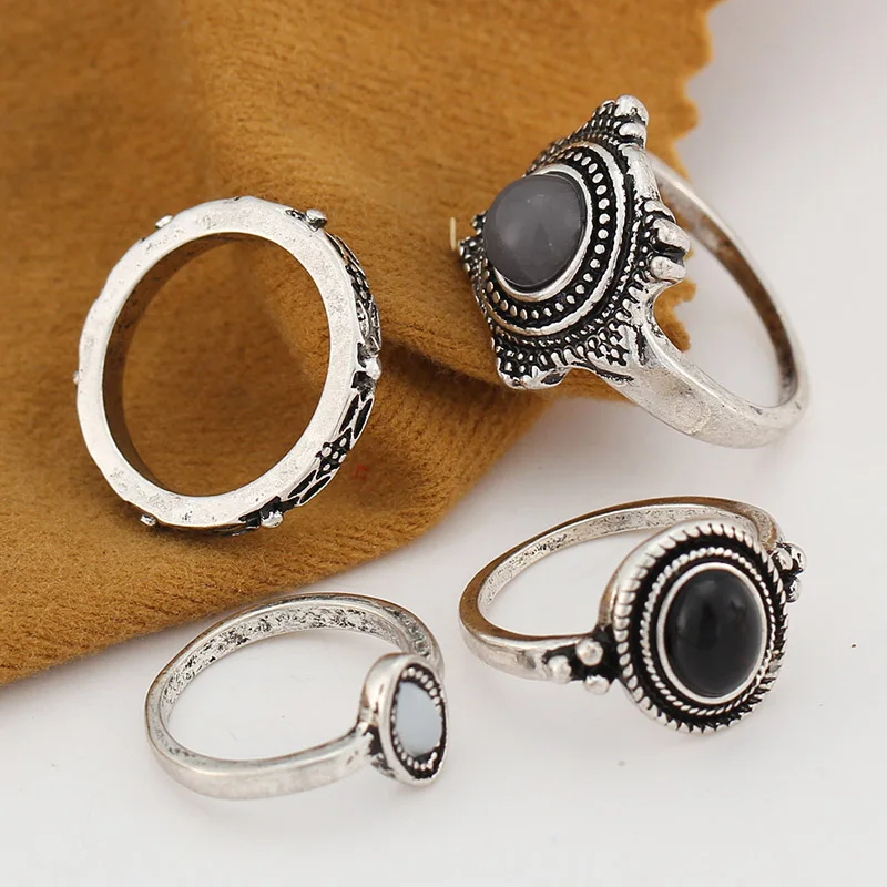 4 шт. женские кольца в стиле ретро | Украшения и аксессуары
