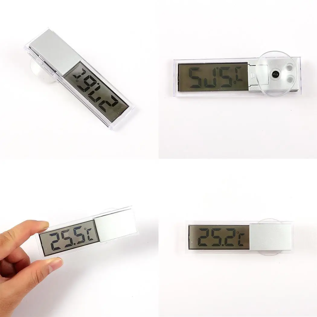 Автомобильный Электронный присоска цифровые часы прозрачный термометр