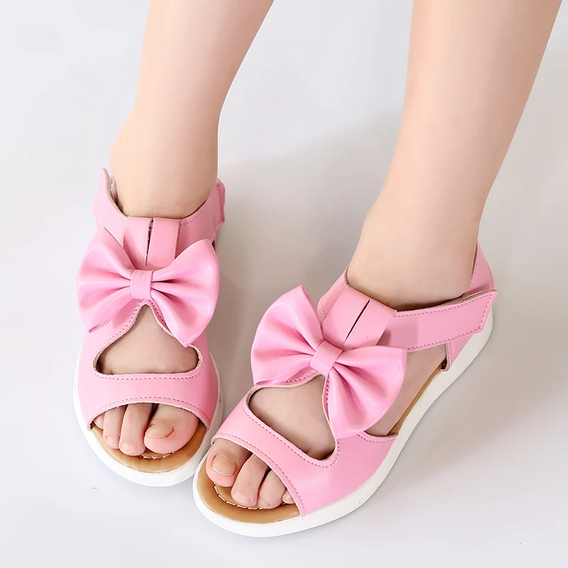 

New little baby Girls Sandals Children Casual soft bottom Kids Sandal Girl princess shoes pink white 2 3 4 5 6 7 8-16