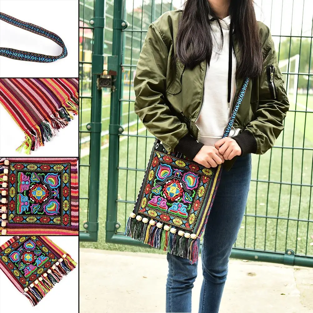 1 шт. китайская женская сумка Hmong Thai с вышивкой мессенджер кисточками в стиле бохо