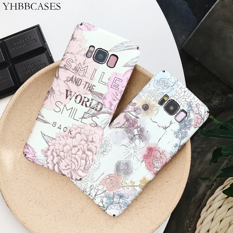 Твердые Чехлы YHBBCASES из поликарбоната в стиле ретро с цветами для Samsung Galaxy S10 S8 S9 Plus
