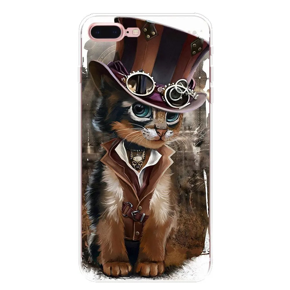 For Samsung Galaxy S2 S3 S4 S5 MINI S6 S7 edge S8 S9 Plus Note 2 3 4 5 8 Coque Fundas cute white cat Silicone Phone Shell Cover |