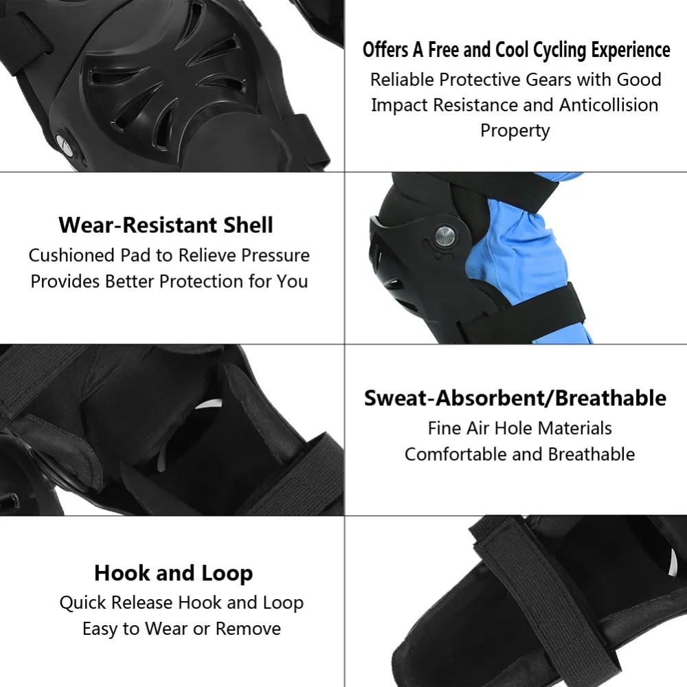 4 шт./компл. наколенники и для езды на мотоцикле набор доспехов черные защитные