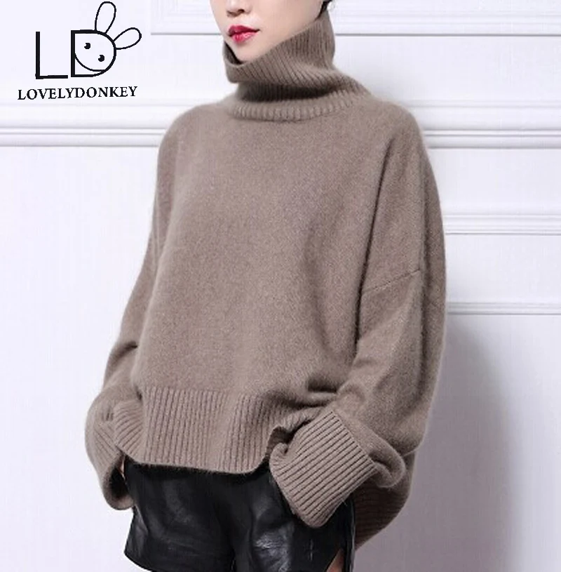 Lovelydonkeyновый кашемировый свитер из норки женские пуловеры чистого кашемира с
