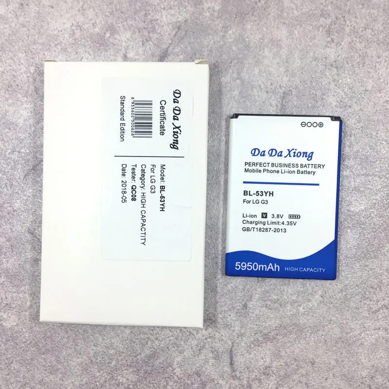 Аккумулятор Da Xiong 5950 мА/ч, BL-53YH BL53YH Батарея для LG G3 D858 D855 D857 D859 D850 F400 F460 F470 F400L D830 D851 VS985 BL 53YH