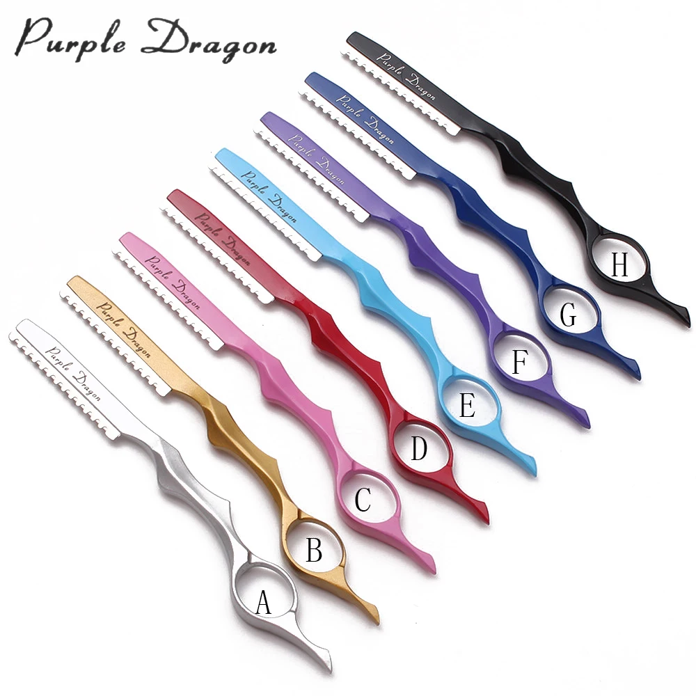 100Pcs Wholesale Purple Dragon Change Blade Type Knife Sharp Barber Razor Salon Hair Razor Hair Cut Razor Thinning Knife Z6100