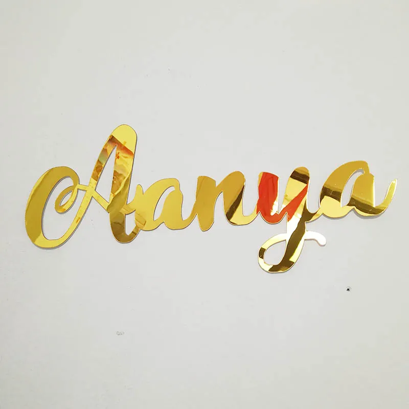 Pesonalized Baby Shower зеркало имена акрил Золотой Babyshower знак изготовленный на заказ для