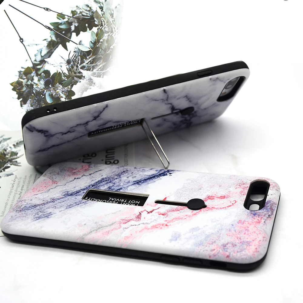 AXBETY For iphone 7 6s 6 XS MAX/XR/8 Plus Fashion Marble silicon Ring Phone Cases 8 Case Hide Stand Holder Cover 6S |
