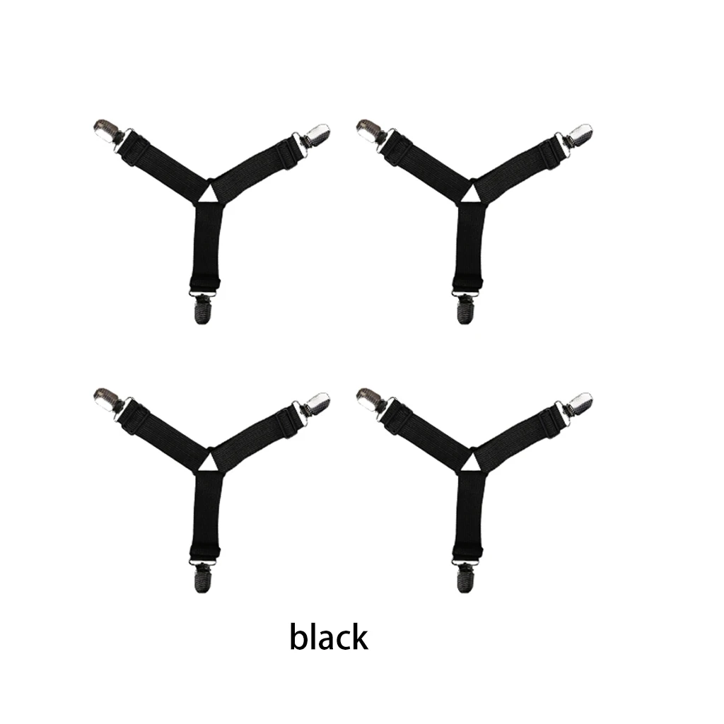 

4Pcs/Set Bed Sheet Clip Bed Sheet Belt Fastener Mattress Elastic Non-Slip Clip Blanket Gripper Mattress Cover Belt 5 Colors