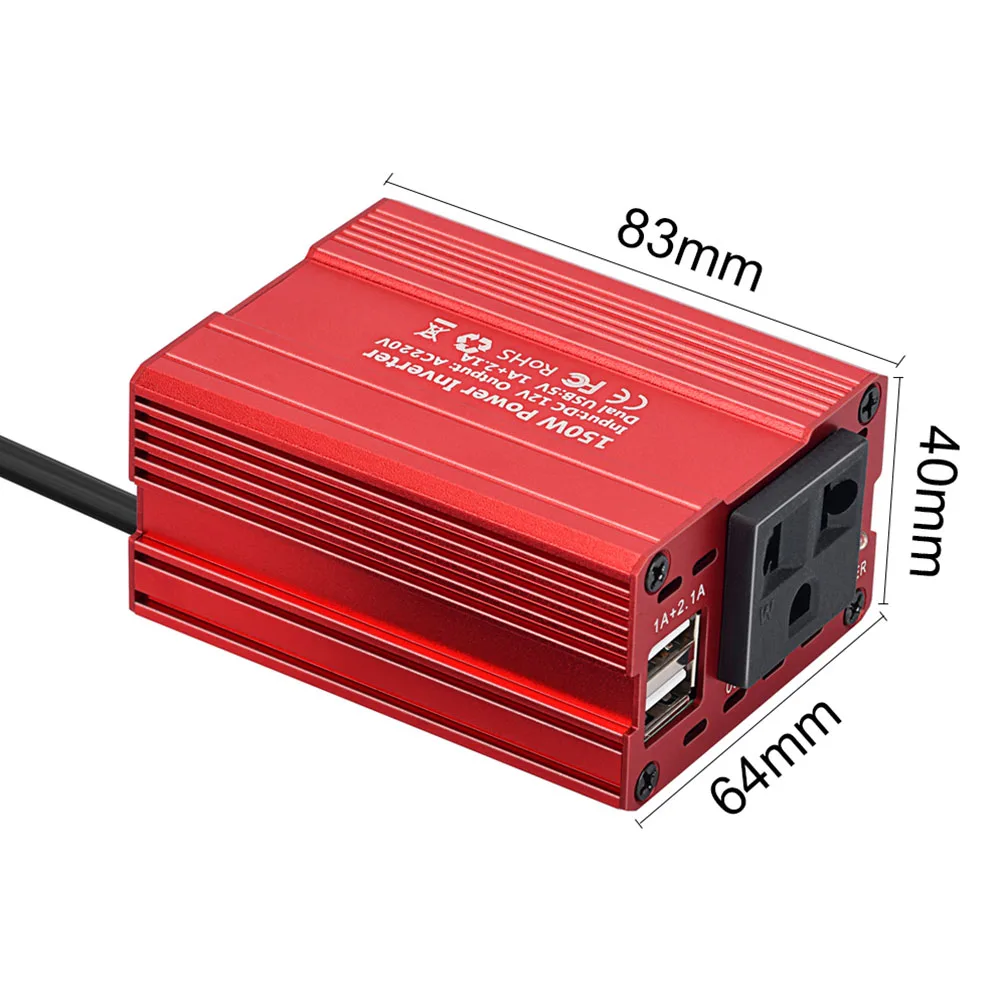 SUNYIMA 150 Вт Инвертор питания DC12V до 220 В двойной USB ЕС Разъем для дома пикника