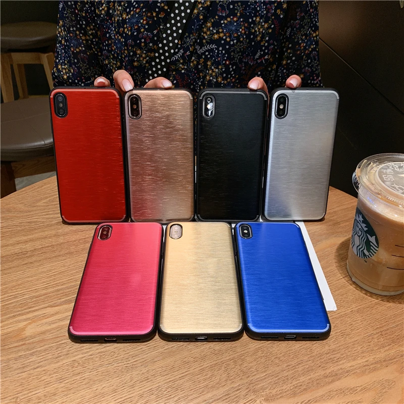 Хит матовый металлический противоударный чехол для iphone 6 6S 7 8 Plus X10 XR XS Max роскошные
