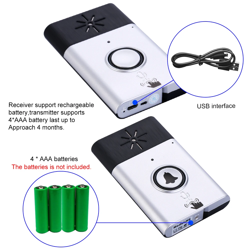 Wireless Voice Intercom Doorbell with Outdoor Unit Button Indoor Receiver Smart Home Security Door Bell 2-way Talk Monitor | Безопасность