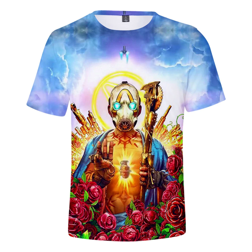 Лидер продаж футболка с 3D принтом игры Borderlands 3 летняя модная коротким рукавом