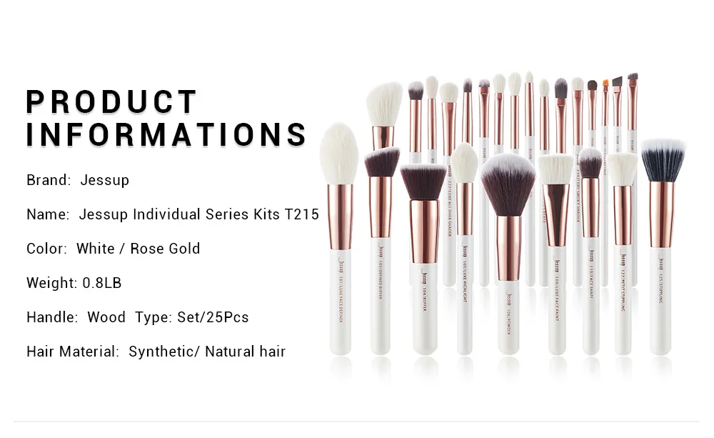 Jessup beauty 25 шт. набор кистей для макияжа дропшиппинг pincel maquiagem тени для век основа для макияжа Definer Карандаш кисти Косметика T215