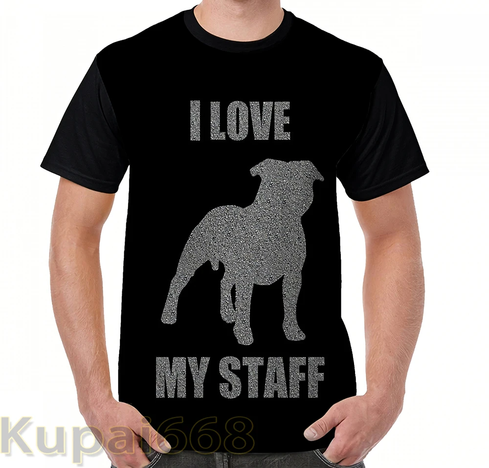 Забавная футболка с графическим принтом мужские топы футболки I Love my staff! Женская