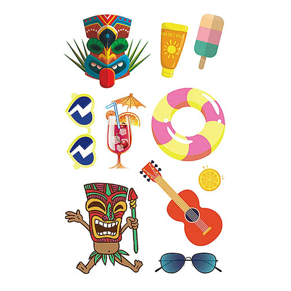 5 шт. Гавайские вечерние наклейки с фламинго для мальчиков и девочек водостойкие