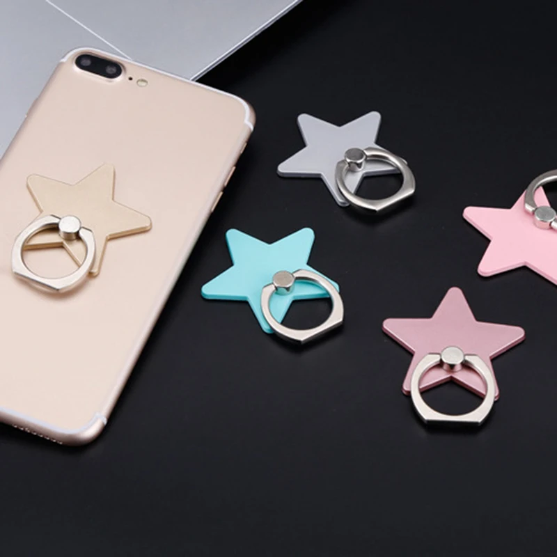 360° Phone Finger Ring Holder Five-pointed star Universal Accessories Grip Desk Stand Mount Mobile Cell Phone sent phone holder