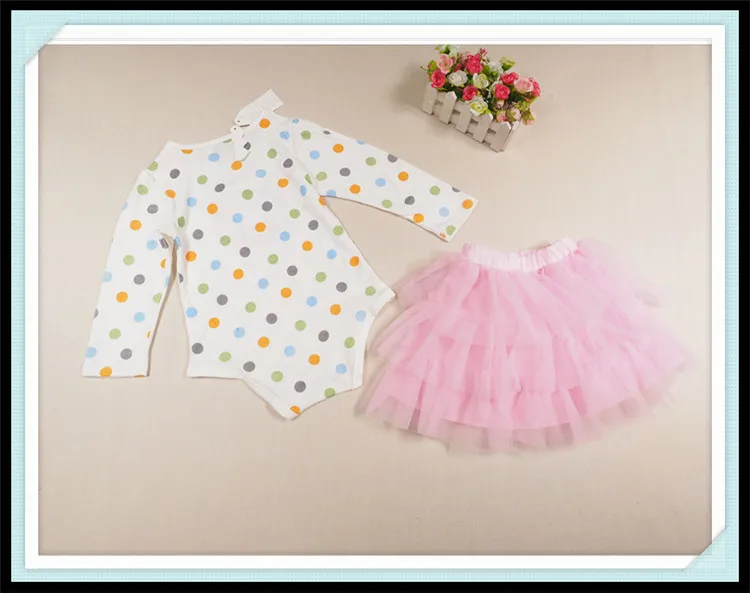 Lovely cat pattern baby girl suit 2 sets: Round dots triangle romper + pleated pink skirt Hot style On selling | Мать и ребенок