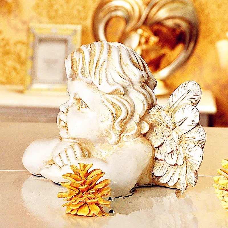 Cupid Head Portraits Bust Angel Statue Roman Mythology Amoretto Home Decoration Resin Craftwork Valentine's Day Gift L2193