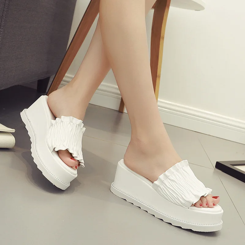 Сандалии женские на платформе модные тапочки удобная обувь лето 2017 | Обувь