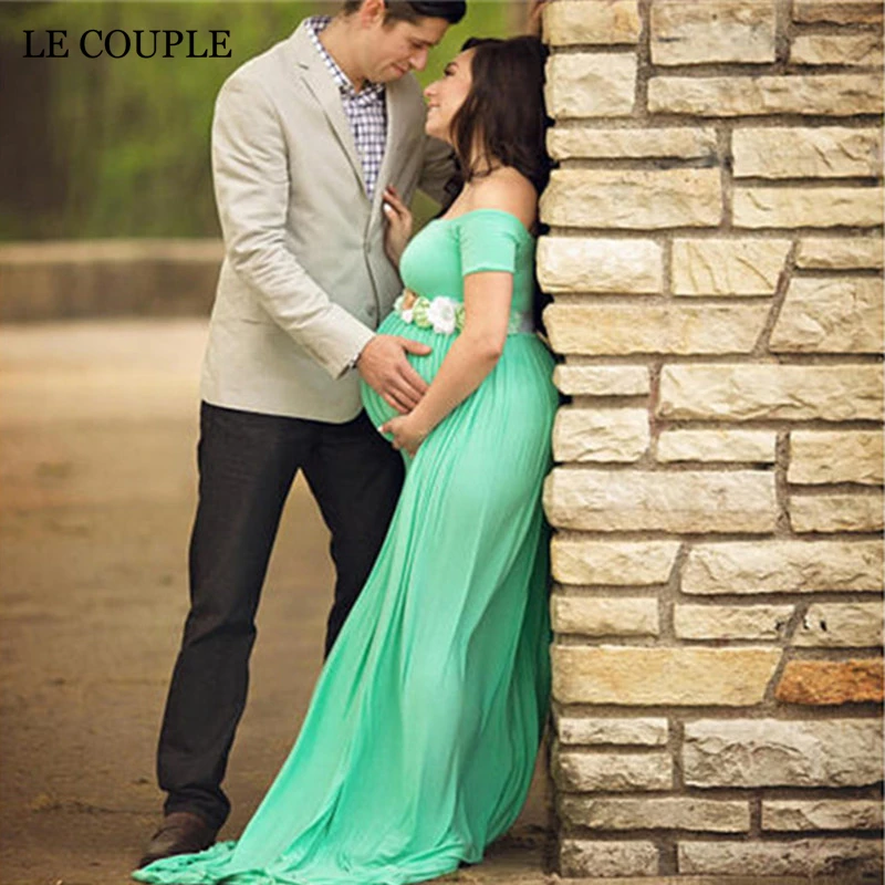 Le Couple эластичные хлопковые Макси платья с воротником лодочкой|maternity photo shoot|maternity