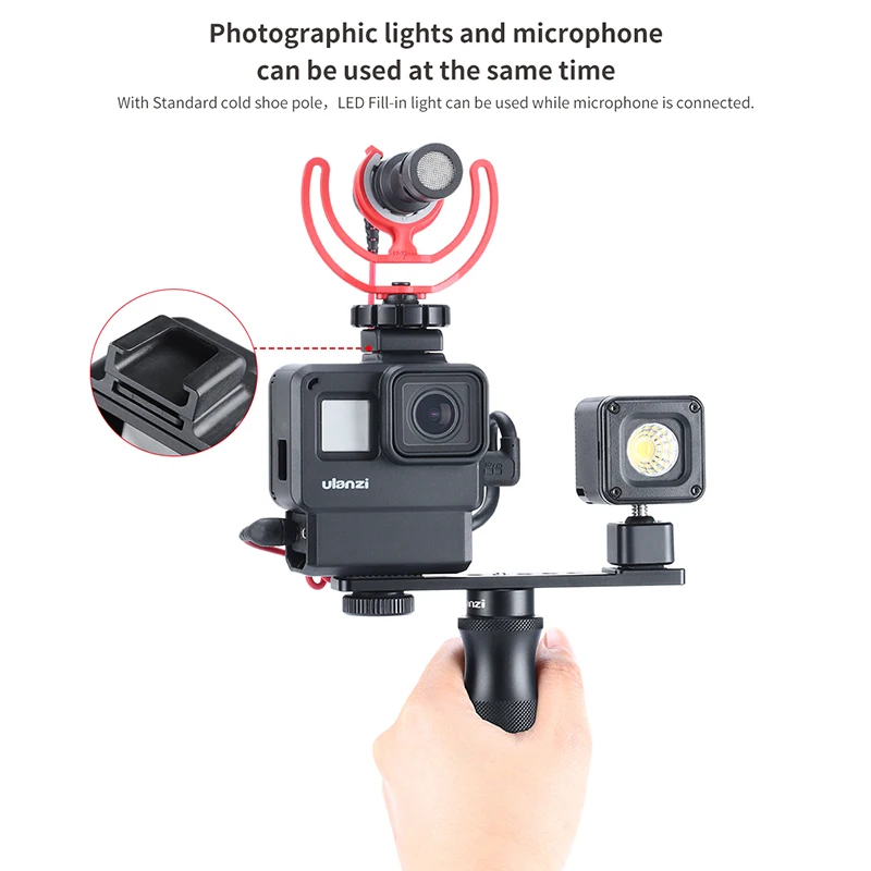 Чехол Ulanzi V2 Pro Gopro Vlog клетка с 52 мм фильтром адаптером для микрофона бленда