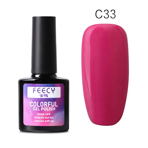 Feecy C33 60 цветов 10 мл замачиваемый УФ светодиодный Гель-лак для ногтей Новое поступление грунтовка гель лак основа не протирать верхнее покрытие ногтей художественный Гель-лак для ногтей набор - Цвет: Feecy C33