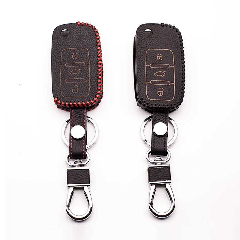 Новейший дизайн 3 кнопки кожаный чехол для клавиатуры автомобильный кошелек